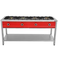 UNNI-COOKING Pannenkoekenfornuis | Gas | 4 Branders | 4x 8kW | Bodemschap | 1685x600x850/900(h)mm