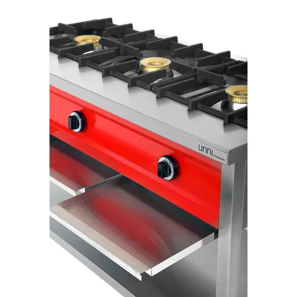 Pannenkoekenfornuis | Gas | 4 Branders | 4x 8kW | Bodemschap | 1685x600x850/900(h)mm