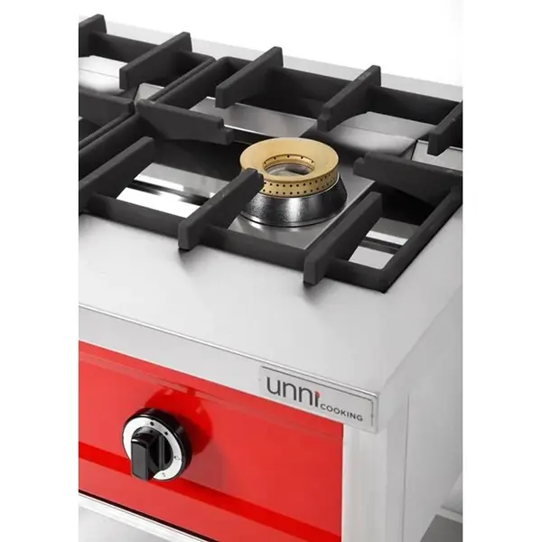 Pannenkoekenfornuis | Gas | 4 Branders | 4x 8kW | Bodemschap | 1685x600x850/900(h)mm