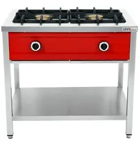 UNNI-COOKING Pannenkoekenfornuis | Gas | 2 Branders | 2x 8kW | Bodemschap | 900x600x850/900(h)mm