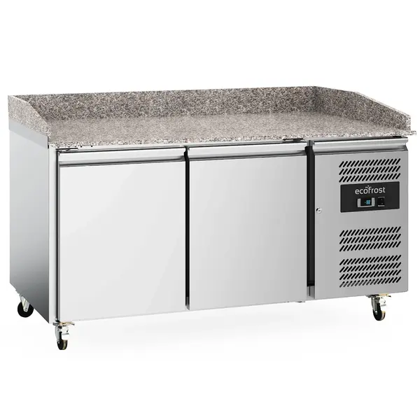 Pizzawerkbank | 390L | 2 Deuren (EN600x400) | +2°C/+8°C | Geforceerd | Wielen (Geremd) | 1515x800x840/990(h)mm