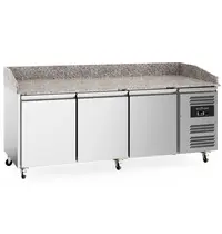 Ecofrost Pizzawerkbank | 580L | 3 Deuren (EN600x400) | +2°C/+8°C | Geforceerd | Wielen (Geremd) | 2020x800x840/990(h)mm 