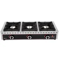 UNNI-COOKING Fornuis | Tafelmodel (Laag) | Gas | 3 Branders | 3x 7kW | 1010x510x200(h)mm