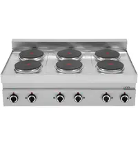 UNNI-COOKING Fornuis | 650 SERIE | Tafelmodel | Elektrisch | 6 Kookpunten | 15.6kW (400V) | 1100x650x300/540(h)mm