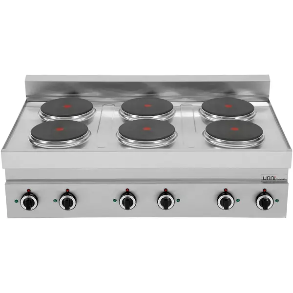 Fornuis | 650 SERIE | Tafelmodel | Elektrisch | 6 Kookpunten | 15.6kW (400V) | 1100x650x300/540(h)mm