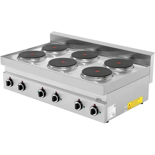 Fornuis | 650 SERIE | Tafelmodel | Elektrisch | 6 Kookpunten | 15.6kW (400V) | 1100x650x300/540(h)mm