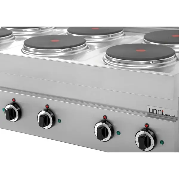 Fornuis | 650 SERIE | Tafelmodel | Elektrisch | 6 Kookpunten | 15.6kW (400V) | 1100x650x300/540(h)mm