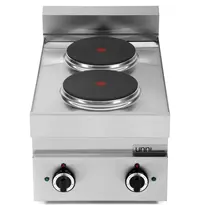UNNI-COOKING Fornuis | 650 SERIE | Tafelmodel | Elektrisch | 2 Kookpunten | 5.2kW (400V) | 400x650x300/540(h)mm