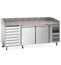 Ecofrost Pizzawerkbank | 580L | 2 Deuren + 7 Deegladen (EN600x400) | +2°C/+8°C | Geforceerd | Wielen (Geremd) | 2020x800x840/990(h)mm 