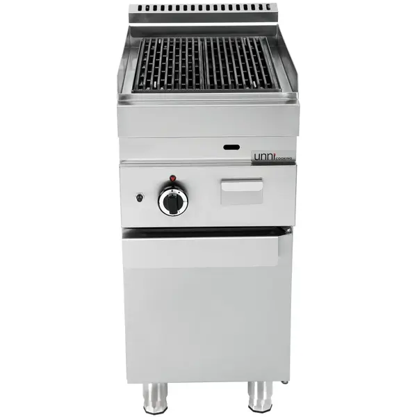 Lavasteengrill | 650 SERIE | Gas | Oppervlak 330x500 (Gietijzer) | 80°C/300°C | 5.5kW | Piëzo Ontsteking | 400x650x300/540(h)mm