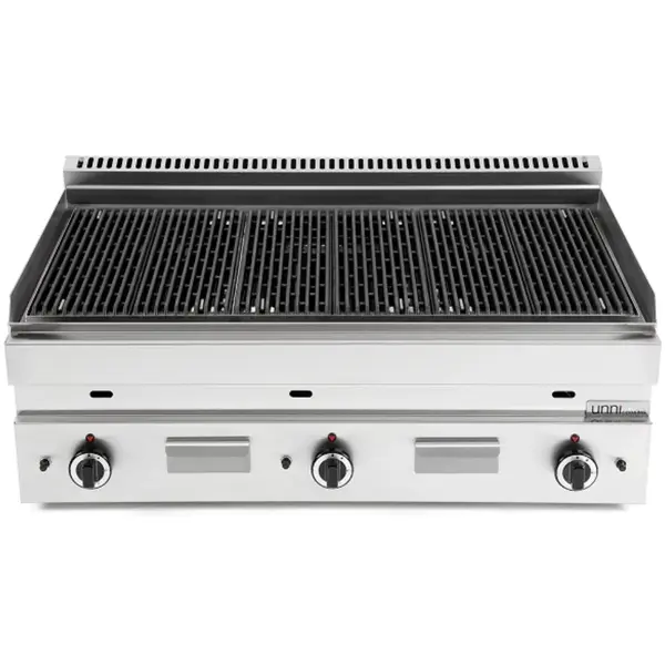 Lavasteengrill | 650 SERIE | Gas | Oppervlak 990x500 (Gietijzer) | 80°C/300°C | 16.5kW | Piëzo Ontsteking | 1100x650x300/540(h)mm