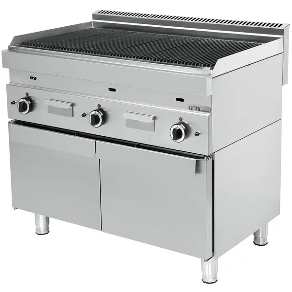 Lavasteengrill | 650 SERIE | Gas | Oppervlak 990x500 (Gietijzer) | 80°C/300°C | 16.5kW | Piëzo Ontsteking | 1100x650x300/540(h)mm