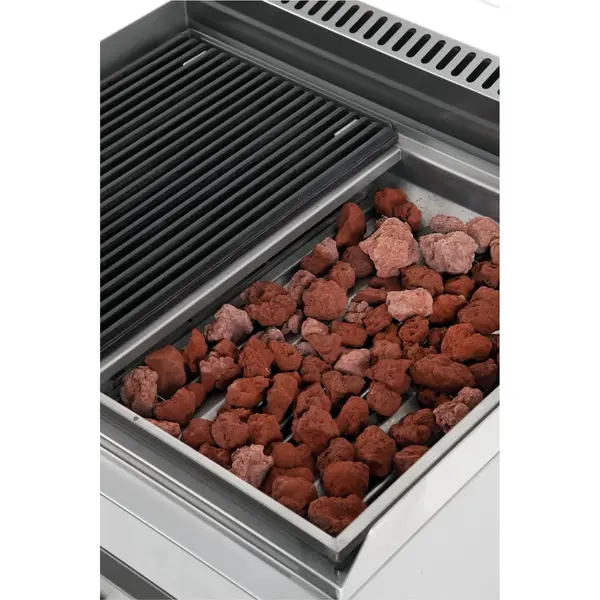 Lavasteengrill | 650 SERIE | Gas | Oppervlak 990x500 (Gietijzer) | 80°C/300°C | 16.5kW | Piëzo Ontsteking | 1100x650x300/540(h)mm