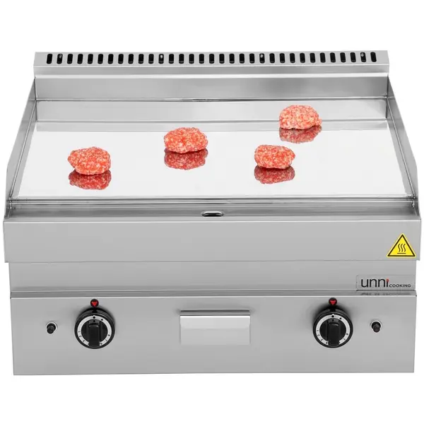 Bak-/Grillplaat | 650 SERIE | Gas | Glad Oppervlak 700x550 (Verchroomd) | 80°C/300°C | 11.5kW | Piëzo Ontsteking | 700x650x300/540(h)mm