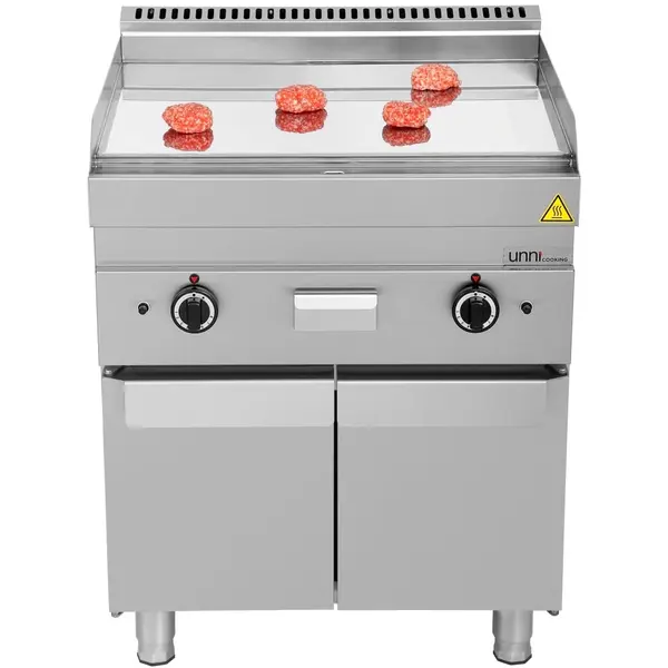 Bak-/Grillplaat | 650 SERIE | Gas | Glad Oppervlak 700x550 (Verchroomd) | 80°C/300°C | 11.5kW | Piëzo Ontsteking | 700x650x300/540(h)mm