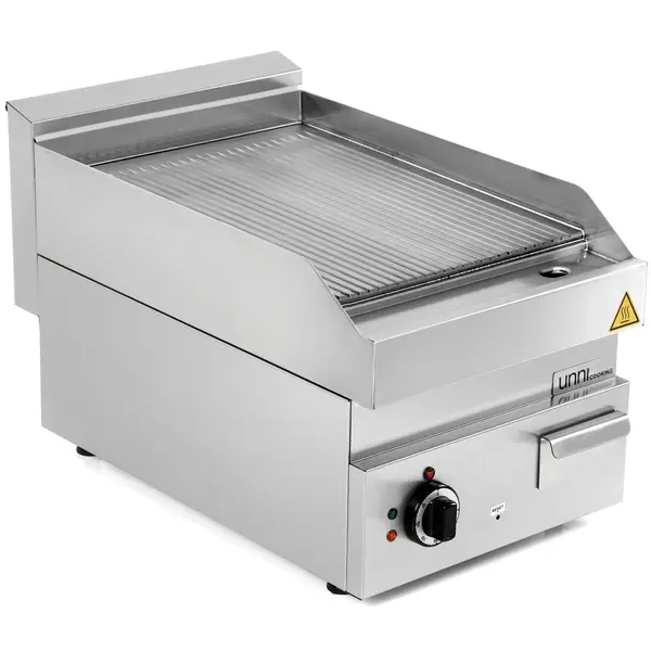 Bak-/Grillplaat | 650 SERIE | Elektrisch | Gegroefd Oppervlak 400x550 (RVS) | 50°C/300°C | 4.5kW (400V) | 400x650x300/540(h)mm