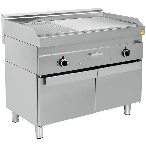 Bak-/Grillplaat | 650 SERIE | Elektrisch | Glad/Gegroefd Oppervlak 1100x550 (RVS) | 50°C/300°C | 13.5kW (400V) | 1100x650x300/540(h)mm