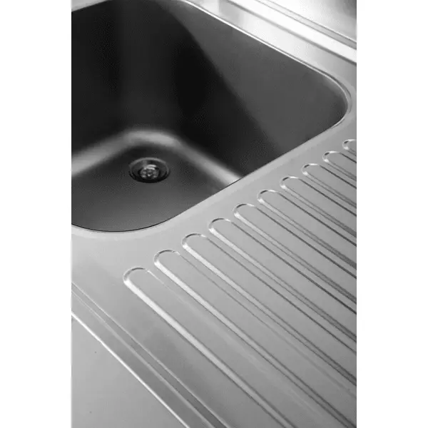 RVS Spoeltafel | Rechtse Uitvoering | Achteropstand | 1 Deur + 1 Spoelbak | 1200x700x850(h)mm