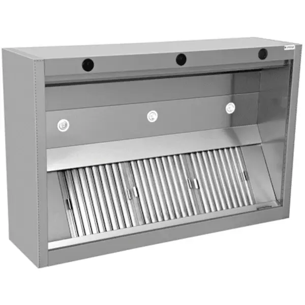 RVS inductie afzuigkap | 4 labyrintfilters | 2500x1300x550(h)mm