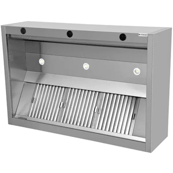 RVS inductie afzuigkap | 3 labyrintfilters | 2000x1300x550(h)mm