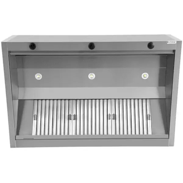 RVS inductie afzuigkap | 3 labyrintfilters | 2000x1300x550(h)mm