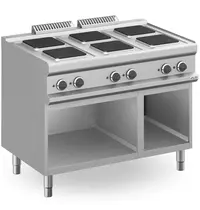 MBM Italy Fornuis | MAGISTRA PLUS 700 | Elektrisch | 6 Kookpunten (220x220) | 15.6kW (400V) | Open Onderkast | 1100x714x850(h)mm