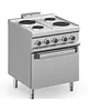 MBM Italy Fornuis + Oven | MAGISTRA PLUS 700 | Elektrisch | 4 Kookpunten (Ø145/200) + 2/1 GN Oven | 13.5kW (400V) | 700x714x850(h)mm 