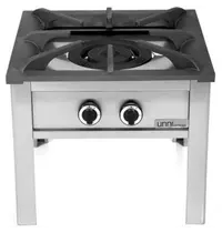 UNNI-COOKING Hokker | Gas | 2 Branders (Dubbele Ring) | 22kW | 600x600x600(h)mm