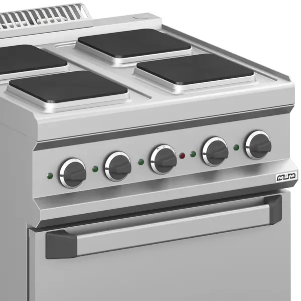 Fornuis + Oven | MAGISTRA PLUS 700 | Elektrisch | 4 Kookpunten (220x220) + 2/1 GN Oven | 15.7kW (400V) | 700x714x850(h)mm