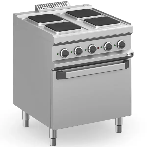 Fornuis + Oven | MAGISTRA PLUS 700 | Elektrisch | 4 Kookpunten (220x220) + 2/1 GN Oven | 15.7kW (400V) | 700x714x850(h)mm