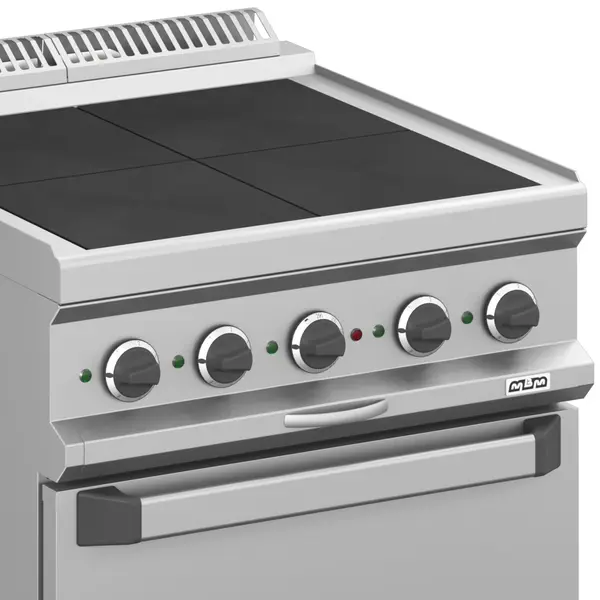 Fornuis + Oven | MAGISTRA PLUS 700 | Elektrisch | 4 Kookpunten (300x300) + 2/1 GN Oven | 15.3kW (400V) | 700x714x850(h)mm