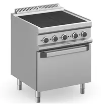MBM Italy Fornuis + Oven | MAGISTRA PLUS 700 | Elektrisch | 4 Kookpunten (300x300) + 2/1 GN Oven | 15.3kW (400V) | 700x714x850(h)mm