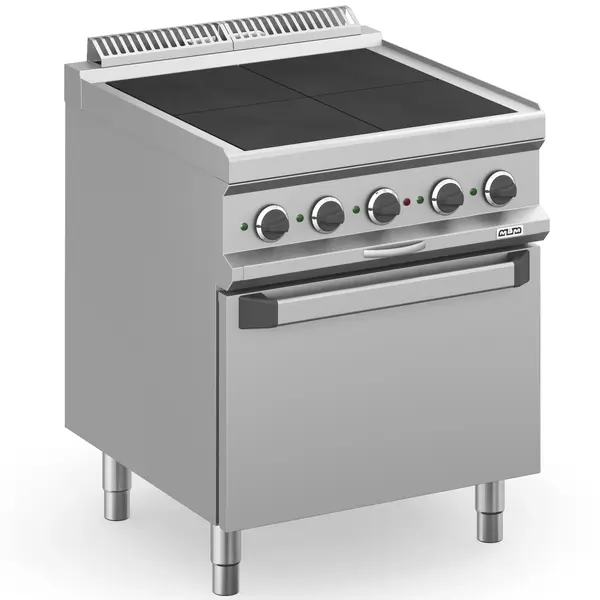 Fornuis + Oven | MAGISTRA PLUS 700 | Elektrisch | 4 Kookpunten (300x300) + 2/1 GN Oven | 15.3kW (400V) | 700x714x850(h)mm