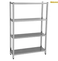 UNNINOX Voorraadrek | RVS | 4 Schappen | Diepte 400 | Hoogte 1800 | Breedte 800-2000 | Zelfmontage