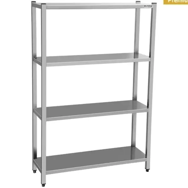 Voorraadrek | RVS | 4 Schappen | Diepte 400 | Hoogte 1800 | Breedte 800-2000 | Zelfmontage