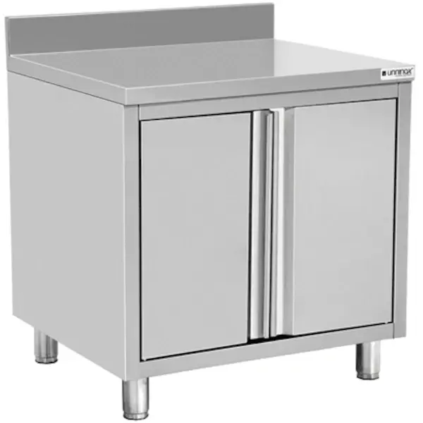 Werktafel | RVS | 2 Draaideuren | Achteropstand | 900x700x850(h)mm