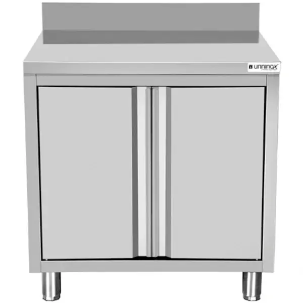 Werktafel | RVS | 2 Draaideuren | Achteropstand | 900x700x850(h)mm