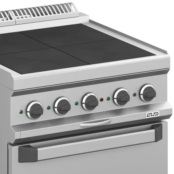 Fornuis + Heteluchtoven | MAGISTRA PLUS 700 | Elektrisch | 4 Kookpunten (300x300) + 1/1 GN Oven | 12.6kW (400V) | 700x714x850(h)mm