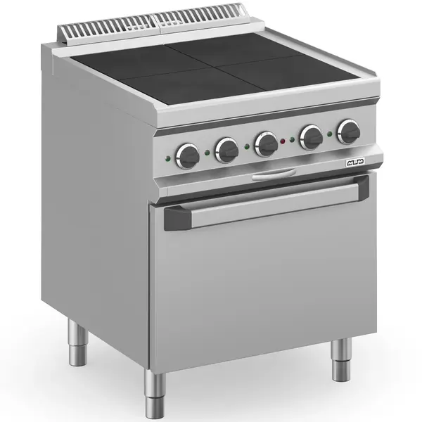 Fornuis + Heteluchtoven | MAGISTRA PLUS 700 | Elektrisch | 4 Kookpunten (300x300) + 1/1 GN Oven | 12.6kW (400V) | 700x714x850(h)mm