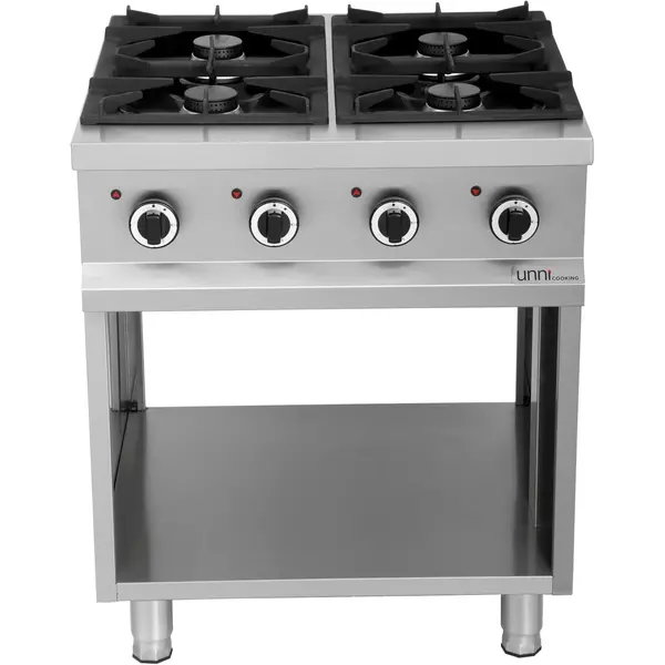 Gasfornuis | 4 Branders (4x 6.5kW) | Open Onderkast | 700x700x850(h)mm