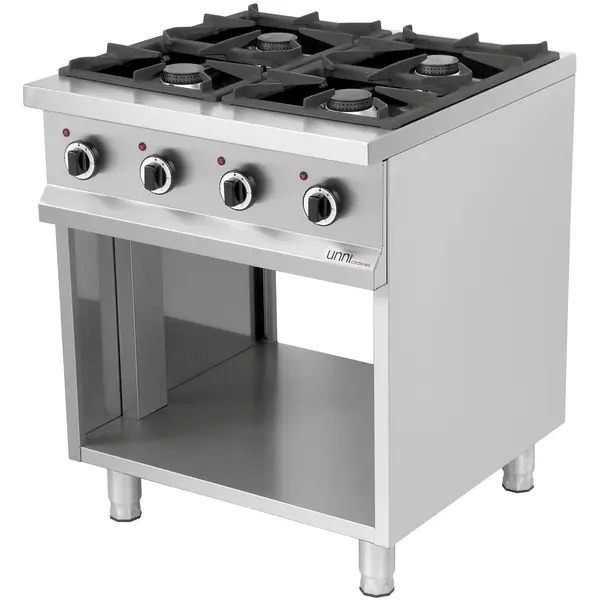 Fornuis | Gas | 4 Branders (4x 6.5kW) | Waakvlam | Open Onderkast | 700x700x850(h)mm