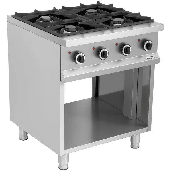 Fornuis | Gas | 4 Branders (4x 6.5kW) | Waakvlam | Open Onderkast | 700x700x850(h)mm