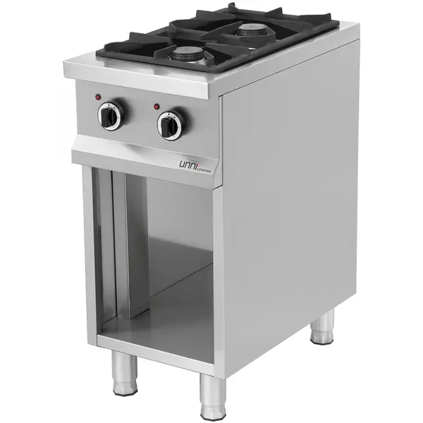 Gasfornuis | Open Onderstel | 2 Kookpunten (2x 6.5kW) | 400x700x850/900(h)mm