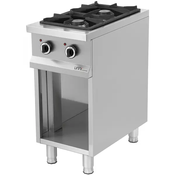 Gasfornuis | Open Onderstel | 2 Kookpunten (2x 6.5kW) | 400x700x850/900(h)mm