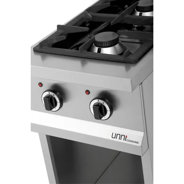 Gasfornuis | Open Onderstel | 2 Kookpunten (2x 6.5kW) | 400x700x850/900(h)mm