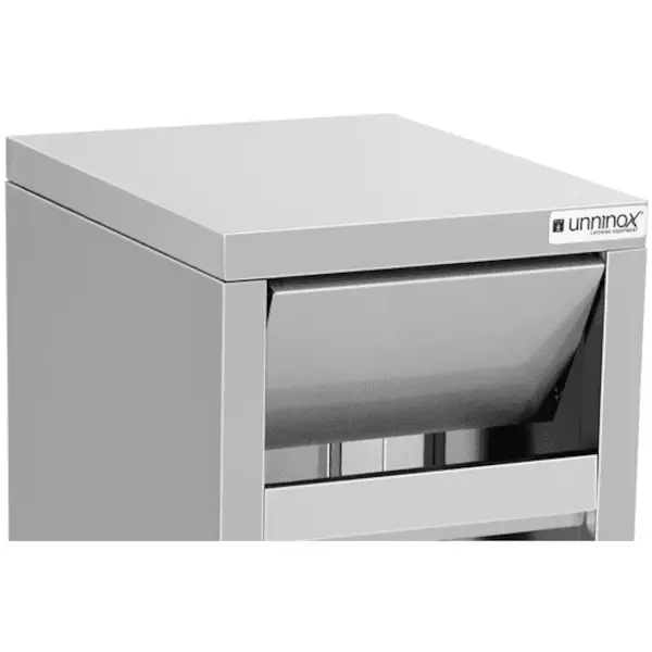 Afvalbak | RVS (Geborsteld) | 50L | Duwdeksel + Kanteldeur | 500x400x940(h)mm