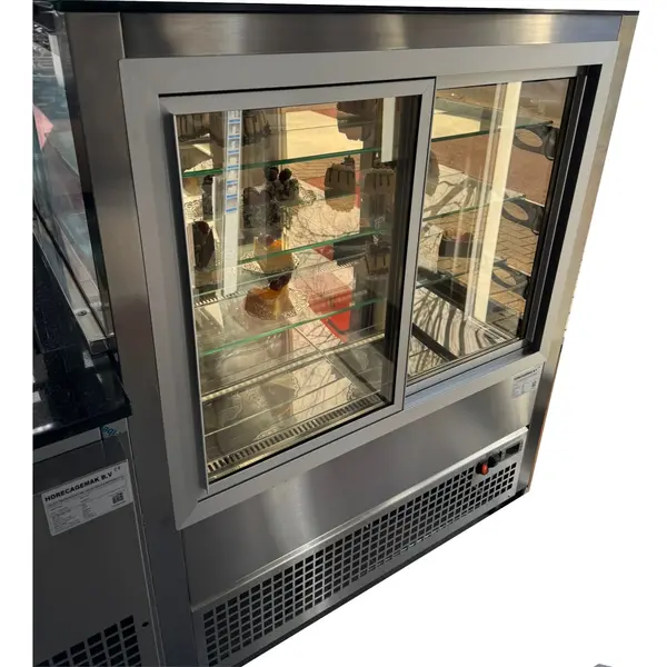 Complete lijn | SHOWROOMMODEL | Bain-Marie (3x 1/1GN) | Saladette (3x 1/1GN) | Neutrale vitrine | Koelvitrine | Kassa Unit | 4950mm