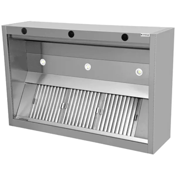 Inductie Afzuigkap | RVS | 7 Labyrintfilters | 4500x1300x550(h)mm