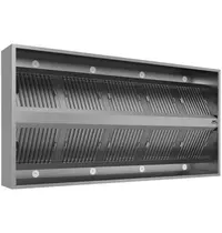 UNNINOX Eiland Afzuigkap | RVS | 2x4 Labyrintfilters | 2500x2000x400(h)mm