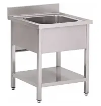 UNNINOX Spoelwerktafel | RVS | Spoelbak + Bodemschap | Zelfmontage | Achteropstand | 700x700x850(h)mm